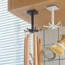 Set of 10 Under Shelf Rotatable Hook Cupboard Clothes Holder Kitchen Storage