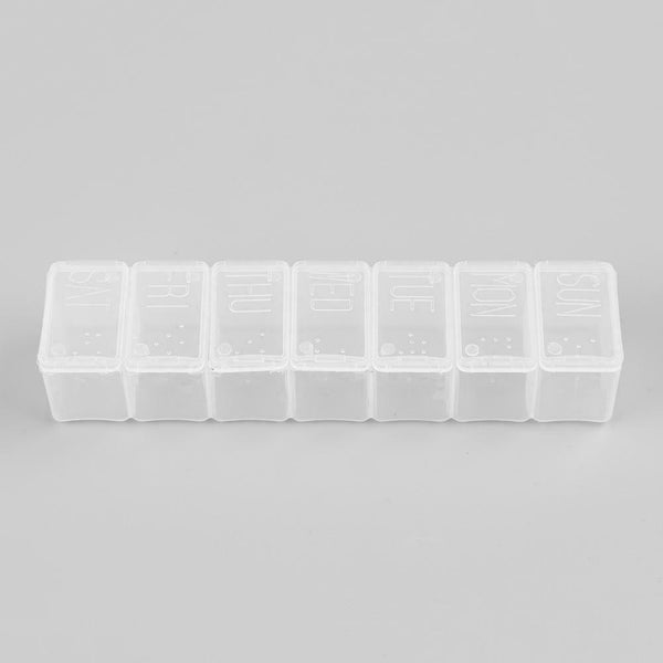 Portable 7 Day Weekly Clear Tablet Pill Box Medicine Holder Splitters hv2n