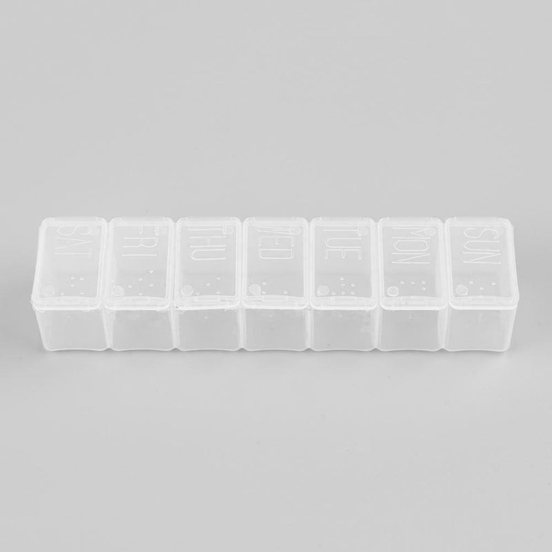 Portable 7 Day Weekly Clear Tablet Pill Box Medicine Holder Splitters hv2n