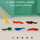 6Colors Pastel Pencil Set Tray Bright Paint Dry Pencil Soft Drawing Crayon Z4V6