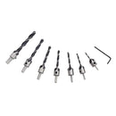 7Pcs/set 3 4 5 6 7 8 10mm Hss 5 Flute Countersink Drill Bit Set