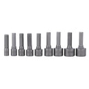 9 Piece Metric Hex Bit Socket Set, 5mm-13mm, Chrome-vanadium Steel Drill Bit