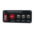 DC12V Flip-up Ignition Switch Carbon Fiber Surface Panel 4 in 1 Car Engine Start