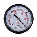Dry Utility Vacuum Pressure Gauge Blk.Steel 1/4 Center Back -30HG/0PSI