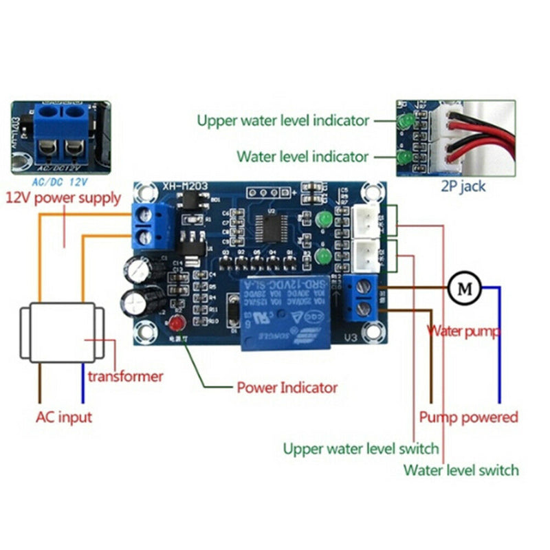 XH-M203 full automatic water level controller pump switch module AC/DC 12V r Kw