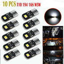10 X 6000K Canbus 2825 T10 168 194 W5W Dome License Side Marker LED Light Bulb
