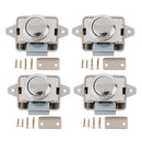 4x Push Button Cupboard Catch Lock Latch for Trailer RV Boat Door Sliver