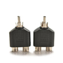 2x RCA Y Splitter Audio Video Plug Converter Cable Adapter 1 Male to 2 Female ES