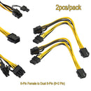 2pcs 6-pin to 8-pin PCI Express Power Converter Cable for GPU Video Card PCI-E