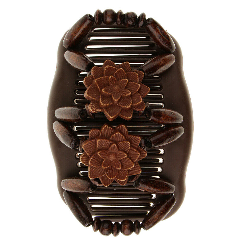 4pack Ladies Magic Wooden Beads Double Slide Hair Combs Clips Hair Accessory