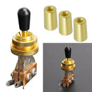 Electric Guitar Brass 3 Way Toggle Switch w/ 3 Pcs 3 Way Toggle Tip Knobs
