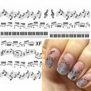 Women Music Note Water Transfer Nail Stickers Nail Tip Art Decals ManicureD S1K7