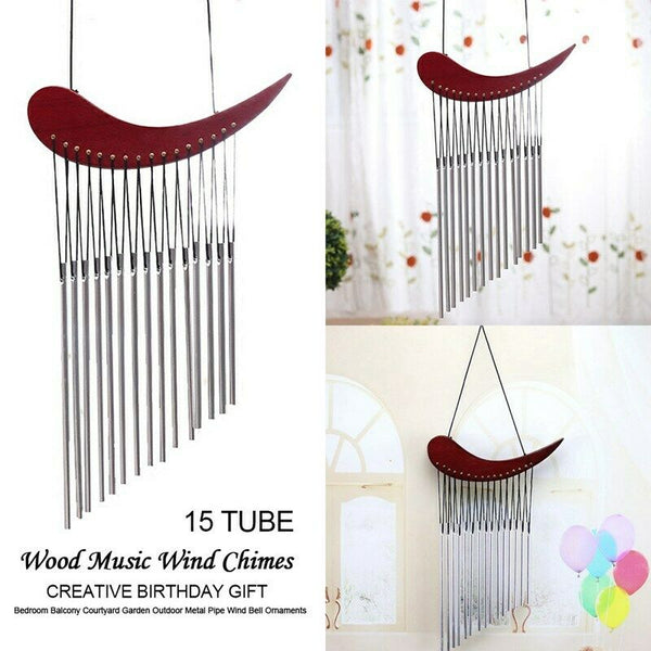 Horn type 15 tube wood music wind chimes creative birthday gift bedroom bal