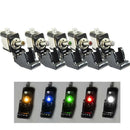 5Pcs 12V 20A Car Truck Carbon Fiber LED Light Toggle Switch SPST 5Colors Tide