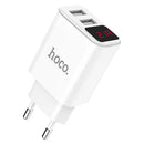 Hoco C63A Digital Display Dual USB 5V/2.1A Phone Charger Adapter EU Plug