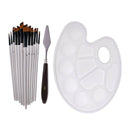 Set Of 12 Round Nylon Round Tip Brushes With Mixing Spatula