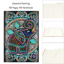 DIY Elephant Special Shaped Diamond Painting 50 Pages A5 Notebook Notepad