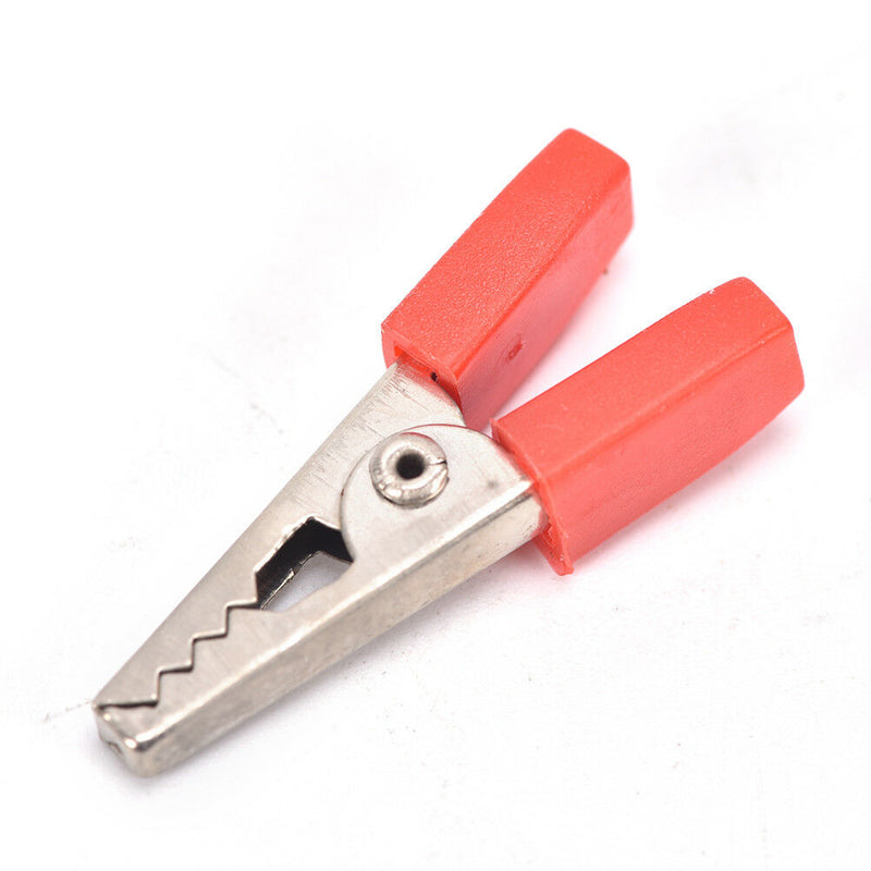 10x Alligator Clip Terminal Test Electrical Battery Crocodile Clamp Red Black JR