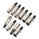 5 Pairs New XLR 3 Pin Female Jack/Male Plug Audio Microphone MIC Audio Connector
