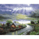 Painting By Numbers Kit DIY Rural View Hand Painted Canvas Oil Art Picture