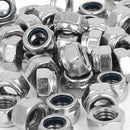 25pcs M8x1.25mm 304 Stainless Steel lock Nylon Insert Hex Lock Nuts J8Y4