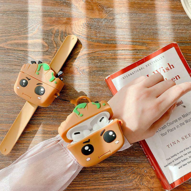 Cartoon Tree Man Protective Case Silicone Cover Wristband Shell for Airpods Pro