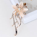 Opal Flower Brooch Rhinestone Crystal Brooch Pin Wedding Party Women's JewelryOZ
