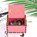 Retro Wood Manual Music Box Pink Beauty Girl Style Birthday Gift Ornaments