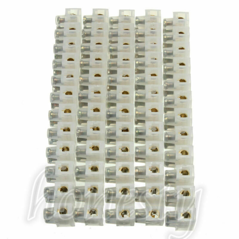 10PCS Dual Row 12 Positions Screw Terminal Electric Barrier Strip Block 380V 10A
