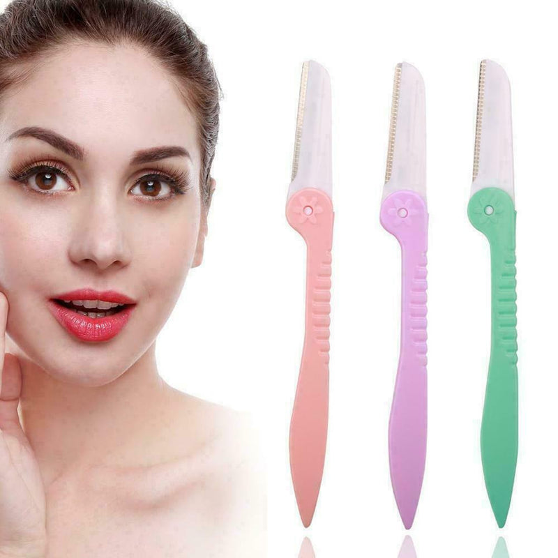 Folding Makeup Eyebrow Razor Facial Hair Remover Safety Trimmer Tool D9J7