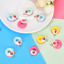 10Pcs/Set Mini Food Doughnut Pendants DIY Decoration Charms Jewelry Findings J3C