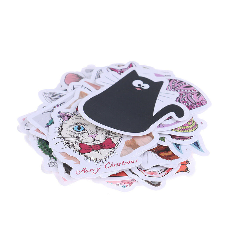 50Pcs/bag Cute cat stickers DIY scrapbooking suitcase laptop car stick%x