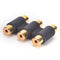 Triple 3x RCA Phono Coupler Female to Female Audio Video Connectors Adaptor G.ES