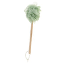 Long Handle Bath Shower Body Brush Scrub Scrunchie Back Scrubber Green