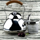 2L Stainless Steel Traditional Hob Kettle for Home, Camping, Boat