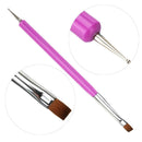 1pc Pro Double-Ends Nail Art Pen Painting Dotting Polish Brush Tools(Pink)