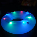31 Inch Inflatable Swim Ring Swimming Pool Tube Float with LED Light for Adults
