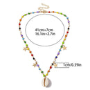 Boho Multicolor Beads Star Choker Shell Pendant Chain Necklace Women Jewelry BX