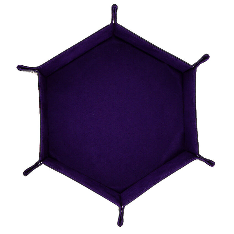 Double Side Dice Tray PU Leather Hexagon Tray Holder for Dungeons&Dragons A