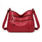 Fashion Messenger Bag Women PU Leather Soft Purse Shoulder Handbag (Red)