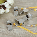 1pc Stainless steel Outdoor Survival whistle Referee Training Soccer With Rop BX