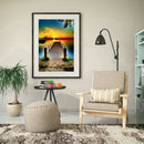 Sunset Bridge 5D Full Drill Round Diamond Painting Cross Stitch Mosaic Art