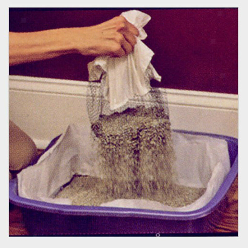 Reusable Cat Feces Filter Cat Sand Bag Hands Free Cats Sifting Litter Tray