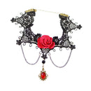 Neck Strap Gothic Collar Lace Big Flower Party Women Short Clavicle Necklace