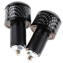 1 Pair Motorcycle Handlebar Grips Handle Bar Cap End Plugs - Black