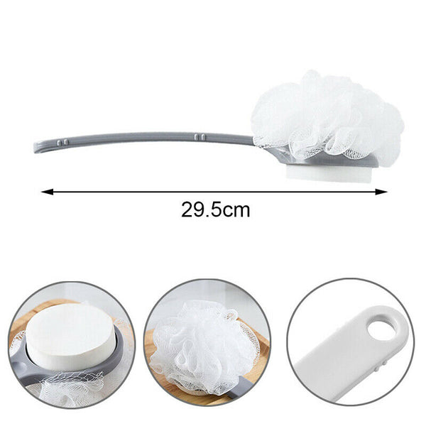 Sided Long Handle Body Shower Back Brush Skin Massage Scrubber Bath Sponge T Hn
