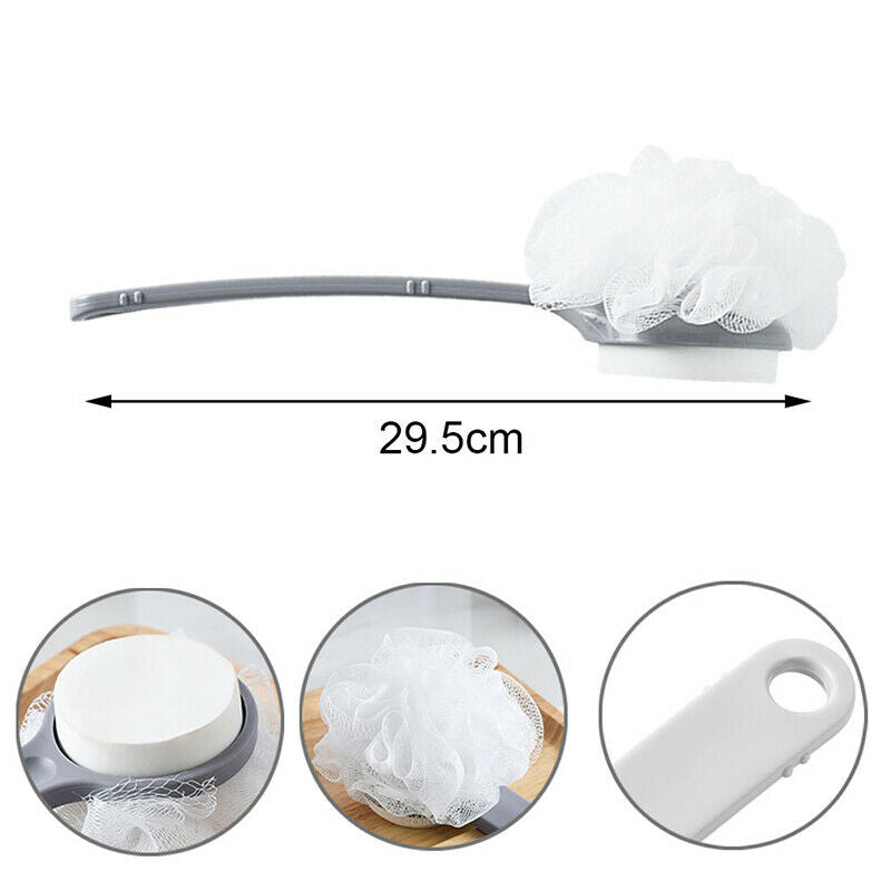 Sided Long Handle Body Shower Back Brush Skin Massage Scrubber Bath Sponge T Hn
