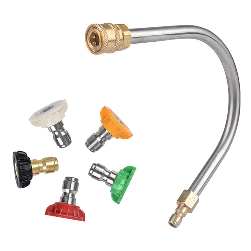 Copper Car Washer Spray  Curved Extension Rod Lance Nozzle Tip Set 1/4''