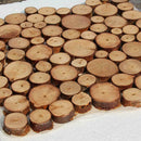 100x Slices Round Disc Tree Natural Pine Wood Chips Circle Bark Craft Decor Z7E3