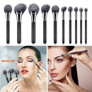10x Makeup Brushes Nylon Wool with Wooden Handle Eye Shadow Foundation Brush Kit